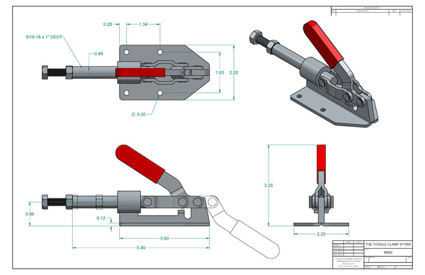 PP-304E Push Pull Toggle Clamp (Cross Referenced: 608) PP-302F